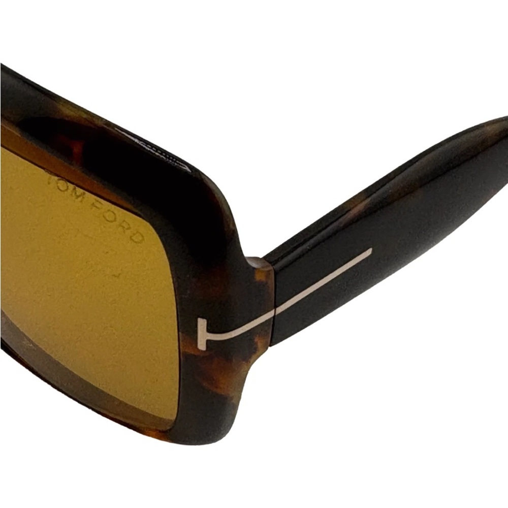 Tom Ford Aurora  Tortoiseshell Square Sunglasses with Amber Lenses - Picture 5 of 9